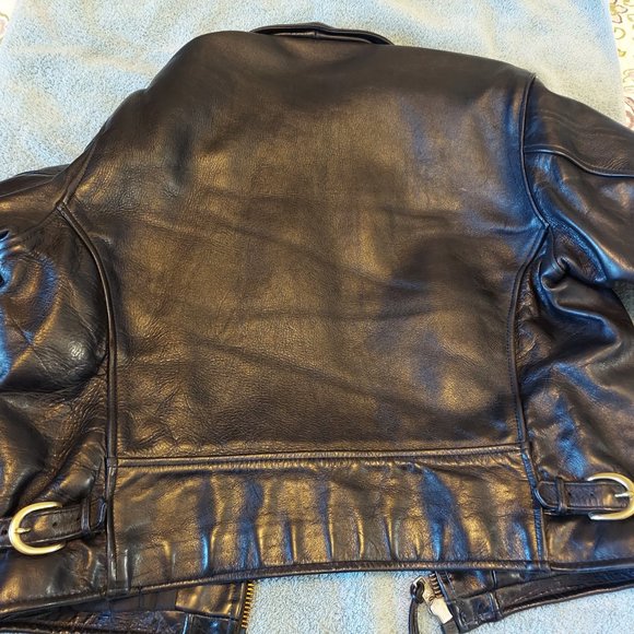 Vanson Men's Black Leather Motorcycle Jacket sz 42 - Picture 10 of 16